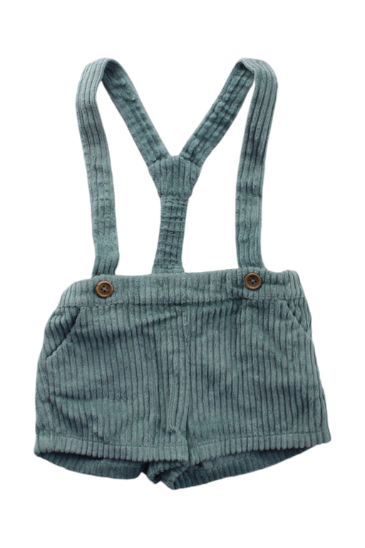 A Green Overall Shorts from Nanos in size 6-12M for neutral. (Front View)