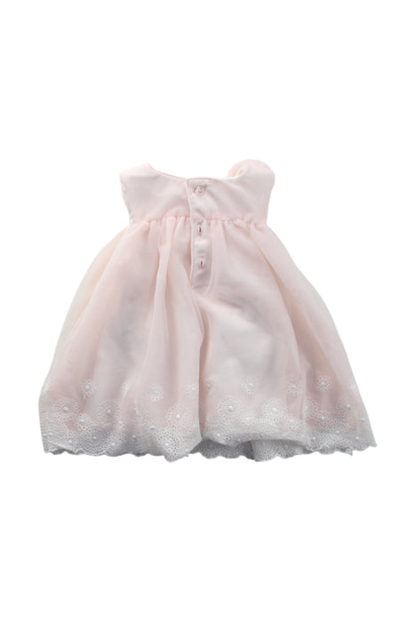 A Pink Sleeveless Dresses from Miniclasix in size 3-6M for girl. (Back View)