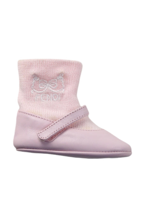 A Pink Booties from Fendi in size Newborn for girl. (Front View)