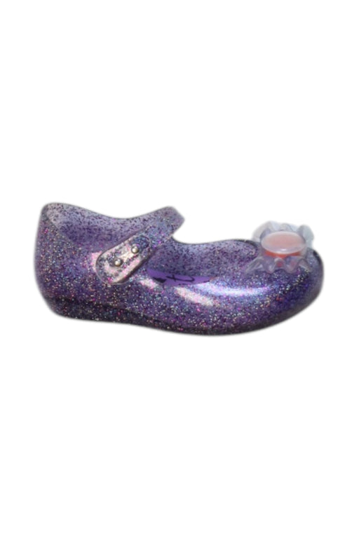 A Purple Flats from Mini Melissa in size 3T for girl. (Front View)