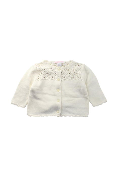 A White Cardigans from Janie & Jack in size 3-6M for girl. (Front View)