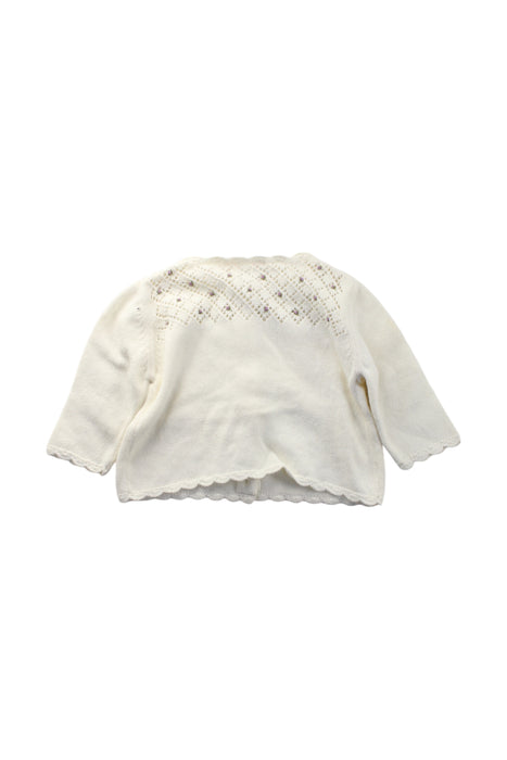 A White Cardigans from Janie & Jack in size 3-6M for girl. (Back View)