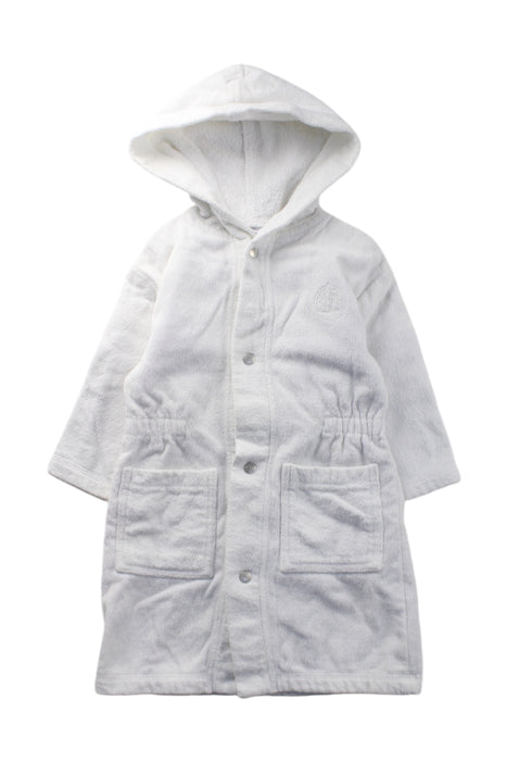 A White Bathrobes from Petit Bateau in size 2T for neutral. (Front View)