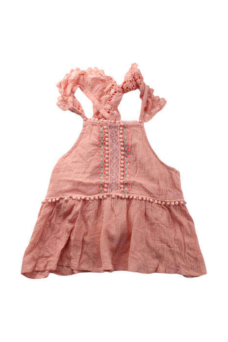 A Pink Sleeveless Tops from Louise Misha in size 6T for girl. (Front View)