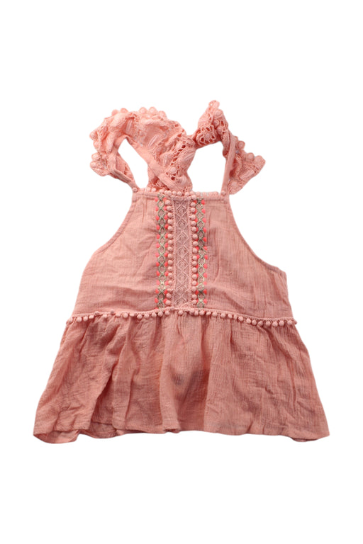 A Pink Sleeveless Tops from Louise Misha in size 6T for girl. (Front View)