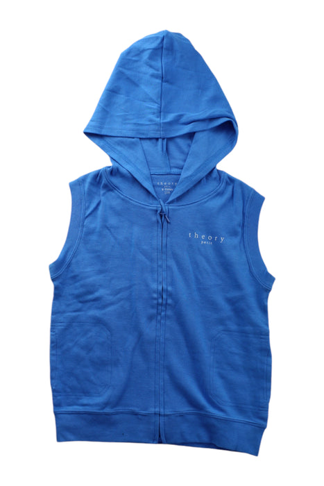 A Blue Zippered Sweatshirts from Theory Petit in size 4T for neutral. (Front View)