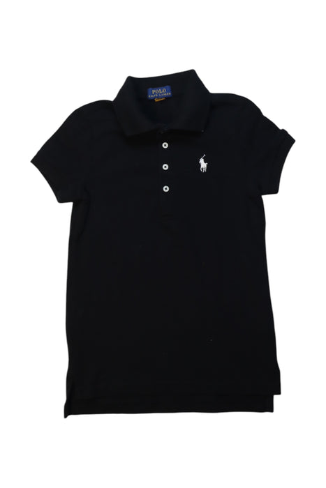 A Black Short Sleeve Polos from Polo Ralph Lauren in size 8Y for girl. (Front View)