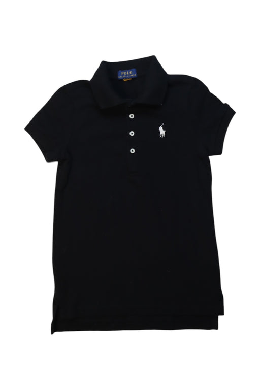 A Black Short Sleeve Polos from Polo Ralph Lauren in size 8Y for girl. (Front View)