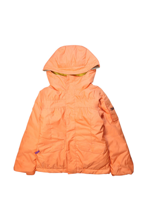 A Orange Ski Jackets from Burton in size 5T for girl. (Front View)