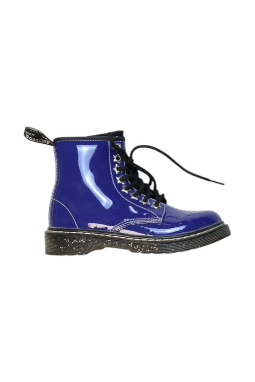 A Blue Casual Boots from Dr. Martens in size 7Y for girl. (Front View)