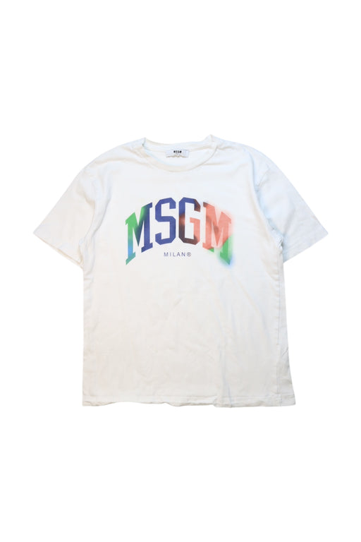 A White Short Sleeve T Shirts from MSGM in size 10Y for boy. (Front View)