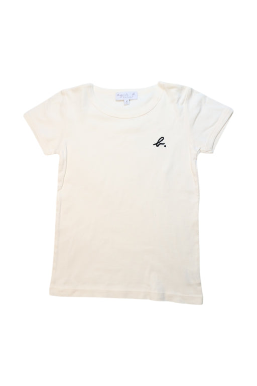 A White Short Sleeve T Shirts from Agnes b. in size 8Y for girl. (Front View)