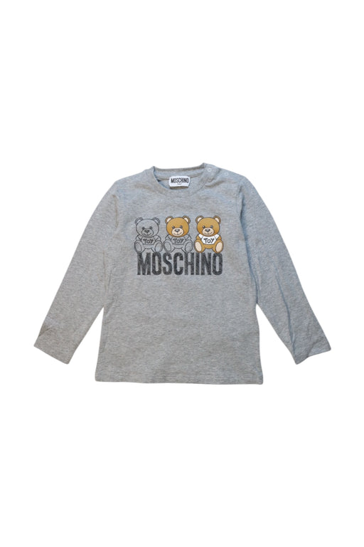 A Grey Long Sleeve T Shirts from Moschino in size 3T for girl. (Front View)