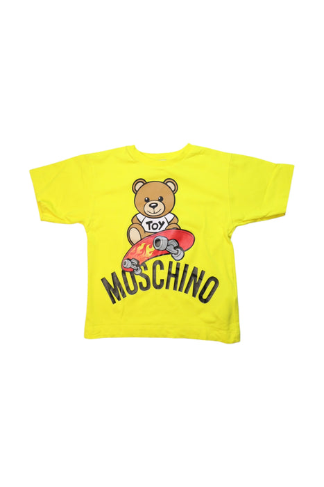 A Yellow Short Sleeve T Shirts from Moschino in size 4T for neutral. (Front View)