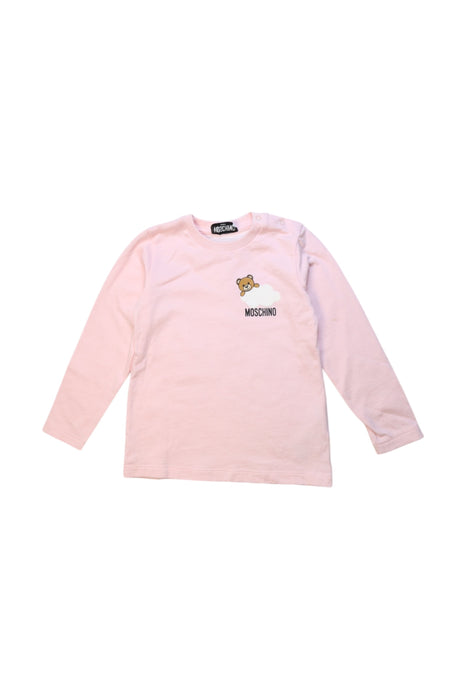 A Pink Long Sleeve T Shirts from Moschino in size 3T for girl. (Front View)