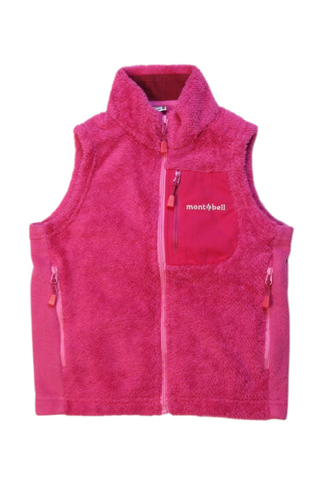 A Pink Outerwear Vests from Mont-bell in size 2T for girl. (Front View)