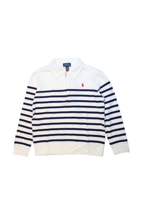 A White Long Sleeve Polos from Polo Ralph Lauren in size 7Y for boy. (Front View)