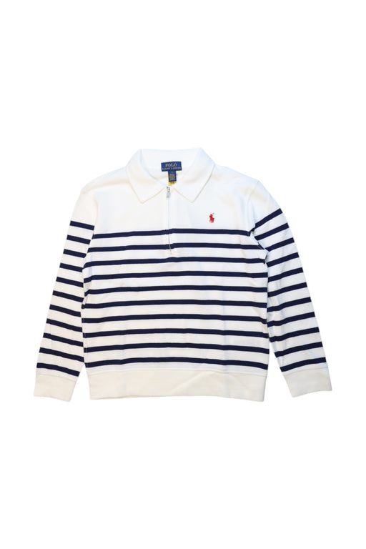 A White Long Sleeve Polos from Polo Ralph Lauren in size 7Y for boy. (Front View)