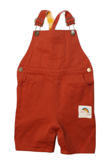 A Orange Long Overalls from Little Green Radicals in size 12-18M for girl. (Front View)