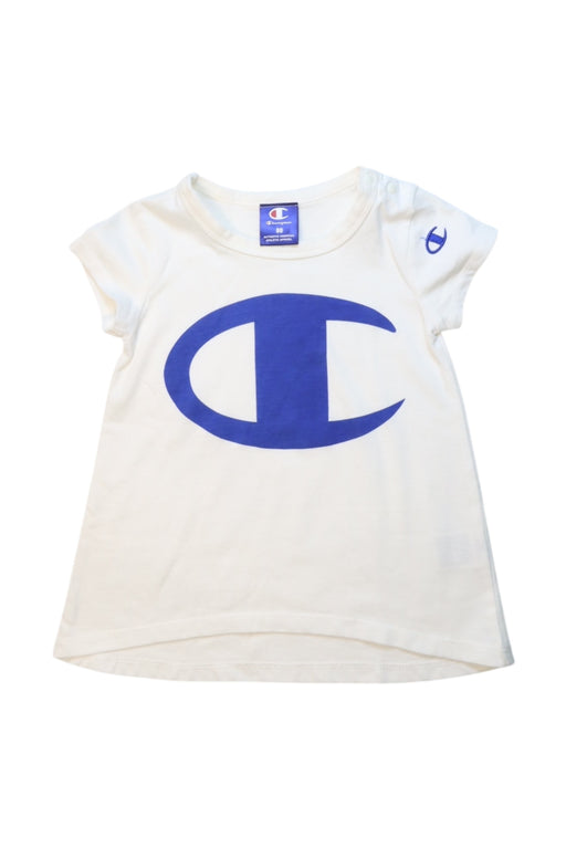 A White Short Sleeve T Shirts from Champion in size 12-18M for girl. (Front View)