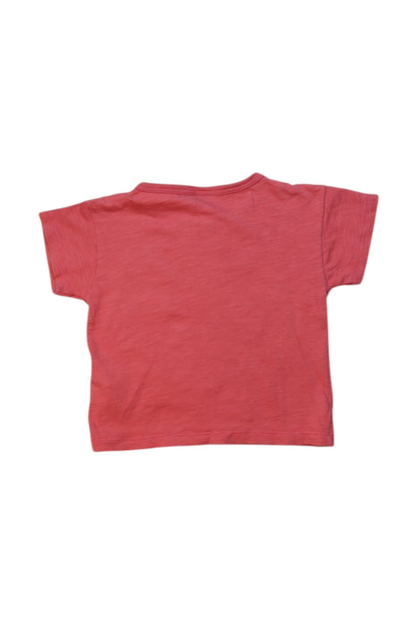 A Red Short Sleeve T Shirts from Petit Bateau in size 6-12M for girl. (Back View)