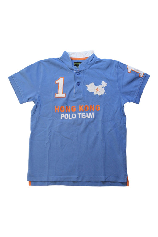 A Blue Short Sleeve Polos from Shanghai Tang in size 10Y for boy. (Front View)