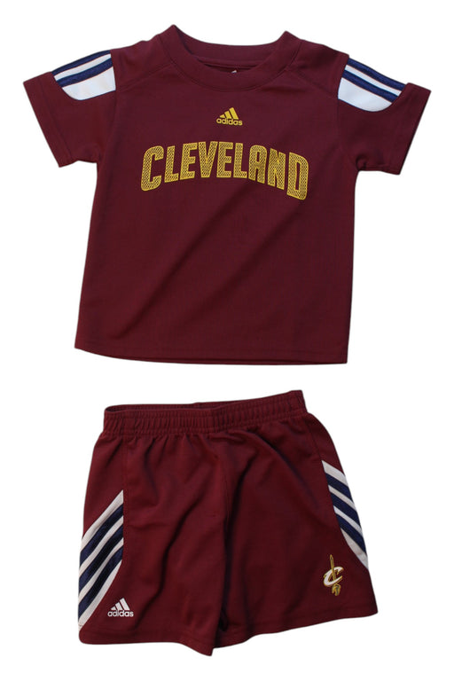 A Burgundy Shorts Sets from Adidas in size 3T for boy. (Front View)