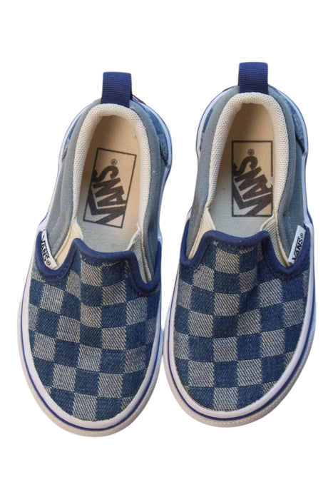 A Blue Slip Ons from Vans in size 3T for boy. (Back View)