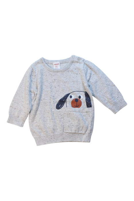 A Grey Crewneck Sweatshirts from Seed in size 0-3M for boy. (Front View)