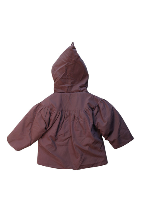 A Burgundy Coats from Jacadi in size 12-18M for girl. (Back View)