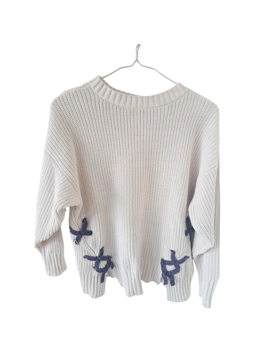 A White Knit Sweaters from Seed in size 10Y for girl. (Front View)