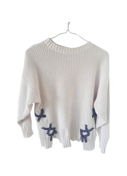 A White Knit Sweaters from Seed in size 10Y for girl. (Front View)