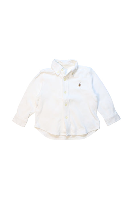 A White Long Sleeve Shirts from Ralph Lauren in size 6-12M for boy. (Front View)