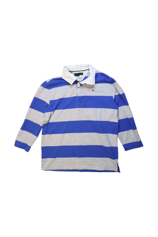 A Blue Long Sleeve Polos from Tommy Hilfiger in size 10Y for boy. (Front View)