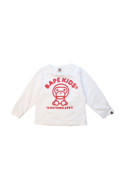 A White Long Sleeve T Shirts from BAPE KIDS in size 18-24M for boy. (Front View)