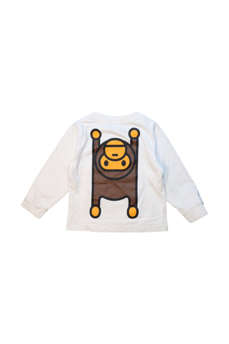 A White Long Sleeve T Shirts from BAPE KIDS in size 18-24M for boy. (Back View)