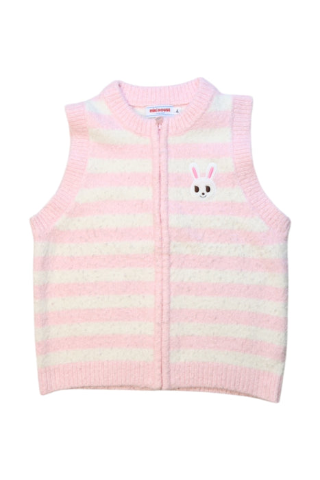 A Pink Outerwear Vests from Miki House in size 5T for girl. (Front View)