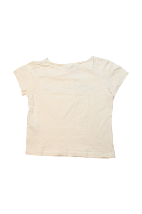 A Beige Short Sleeve T Shirts from Petit Bateau in size 6T for girl. (Back View)