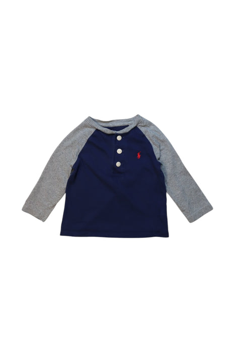 A Blue Long Sleeve Tops from Ralph Lauren in size 12-18M for boy. (Front View)