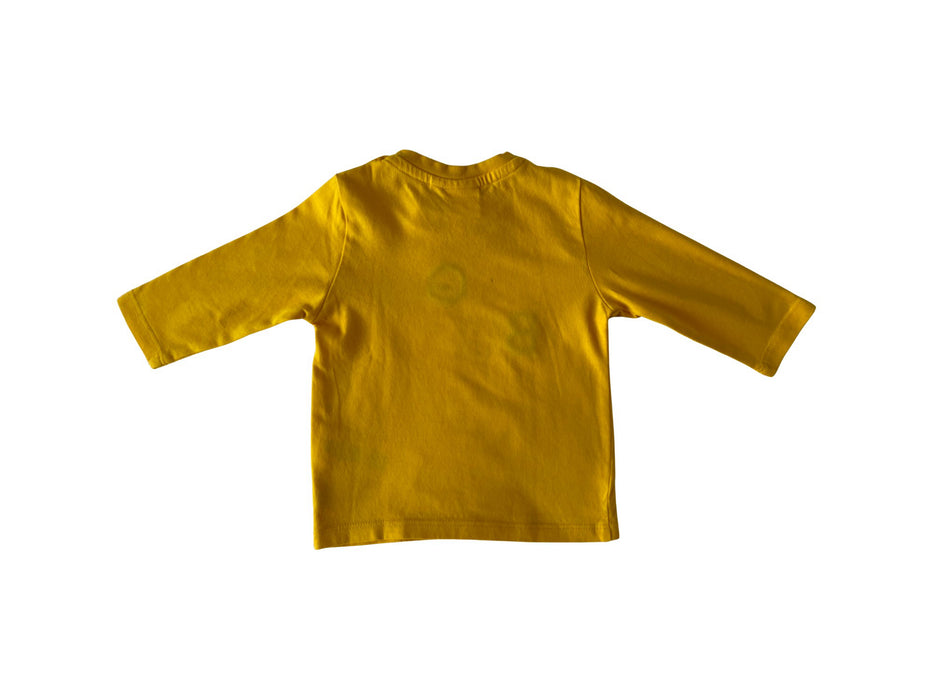 A Yellow Long Sleeve T Shirts from Boss in size 6-12M for neutral. (Back View)