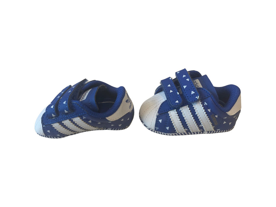 A Blue Sneakers from Adidas in size Newborn for neutral. (Back View)