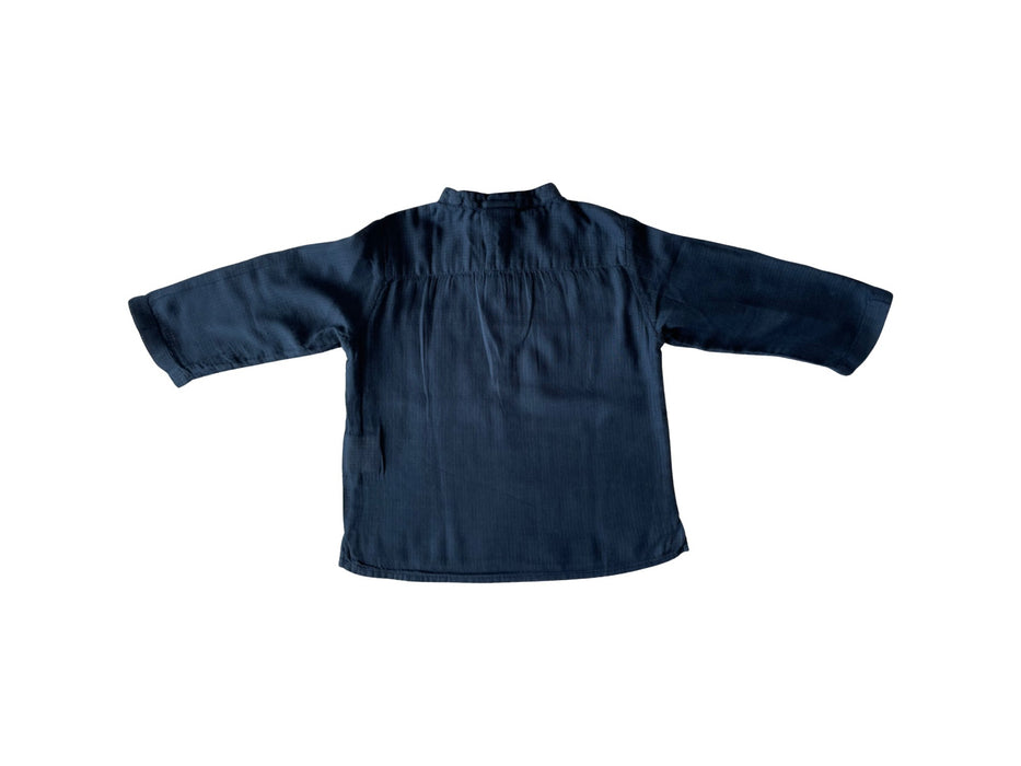 A Blue Long Sleeve Shirts from Bonton in size 6-12M for neutral. (Back View)