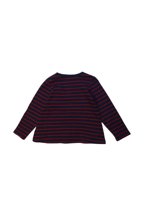 A Navy Long Sleeve T Shirts from Petit Main in size 4T for girl. (Back View)