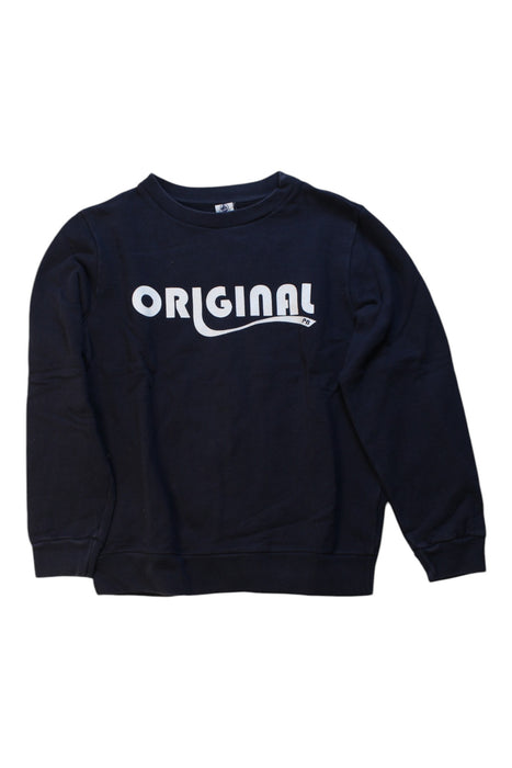 A Navy Crewneck Sweatshirts from Petit Bateau in size 10Y for boy. (Front View)