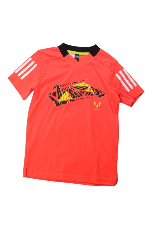 A Red Short Sleeve T Shirts from Adidas in size 10Y for boy. (Front View)