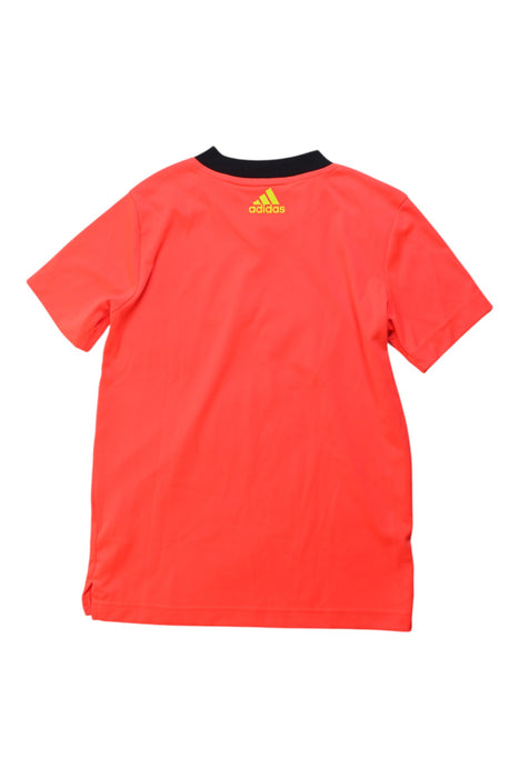 A Red Short Sleeve T Shirts from Adidas in size 10Y for boy. (Back View)