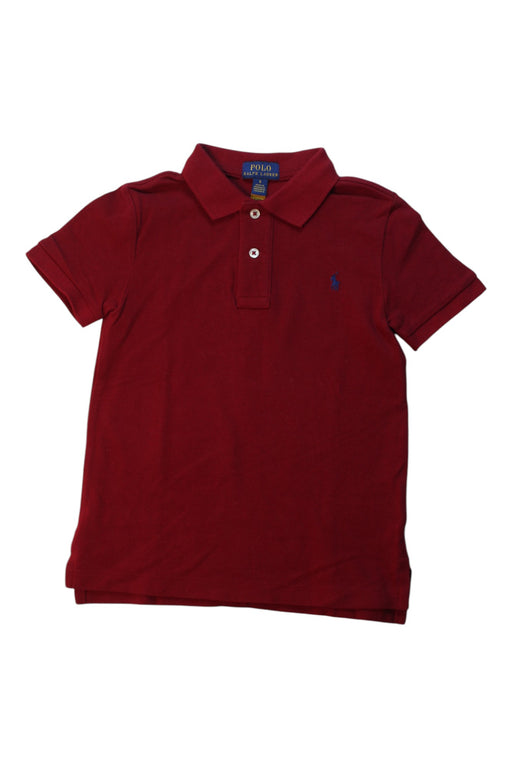 A Red Short Sleeve Polos from Polo Ralph Lauren in size 6T for boy. (Front View)