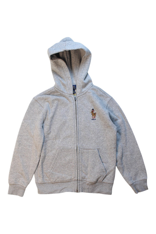 A Grey Hooded Sweatshirts from Polo Ralph Lauren in size 6T for boy. (Front View)