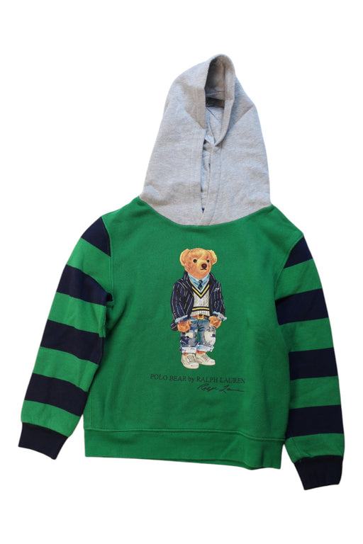 A Green Hooded Sweatshirts from Polo Ralph Lauren in size 6T for boy. (Front View)