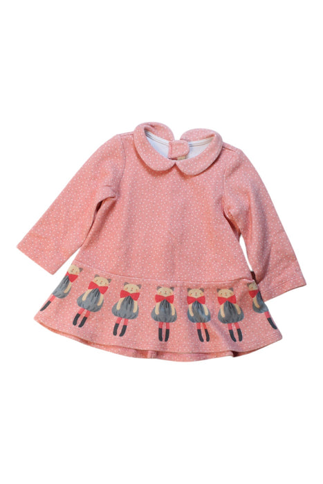 A Pink Long Sleeve Dresses from Momonittu in size 6-12M for girl. (Front View)